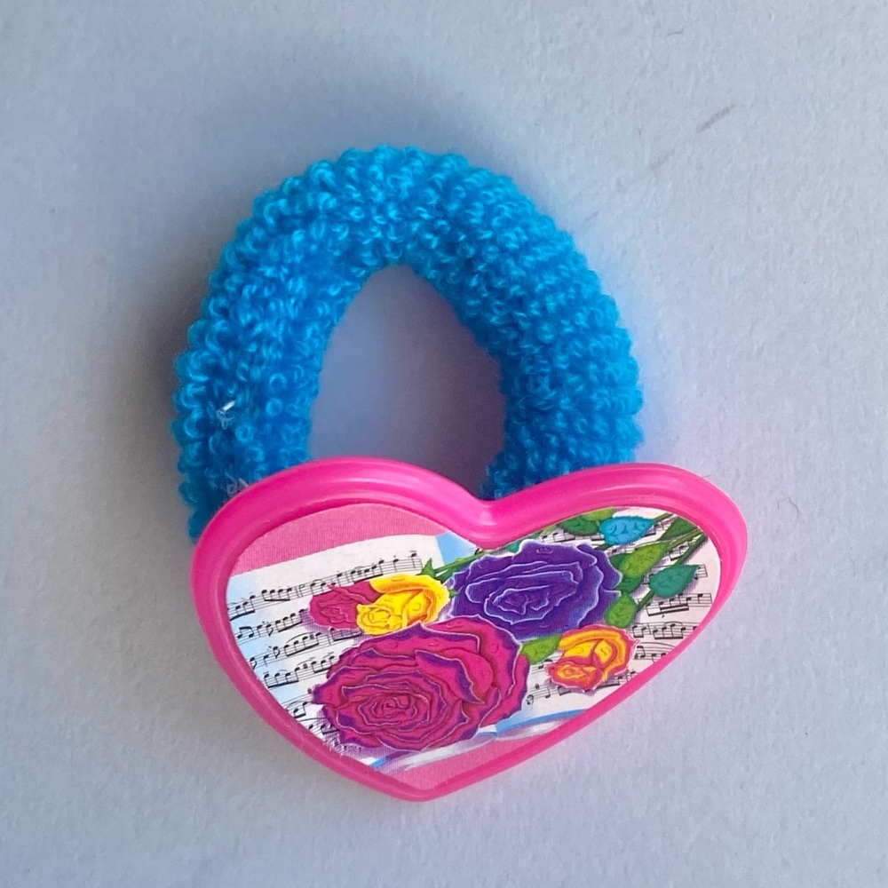 VTG Lisa Frank roses and sheet music hair tie